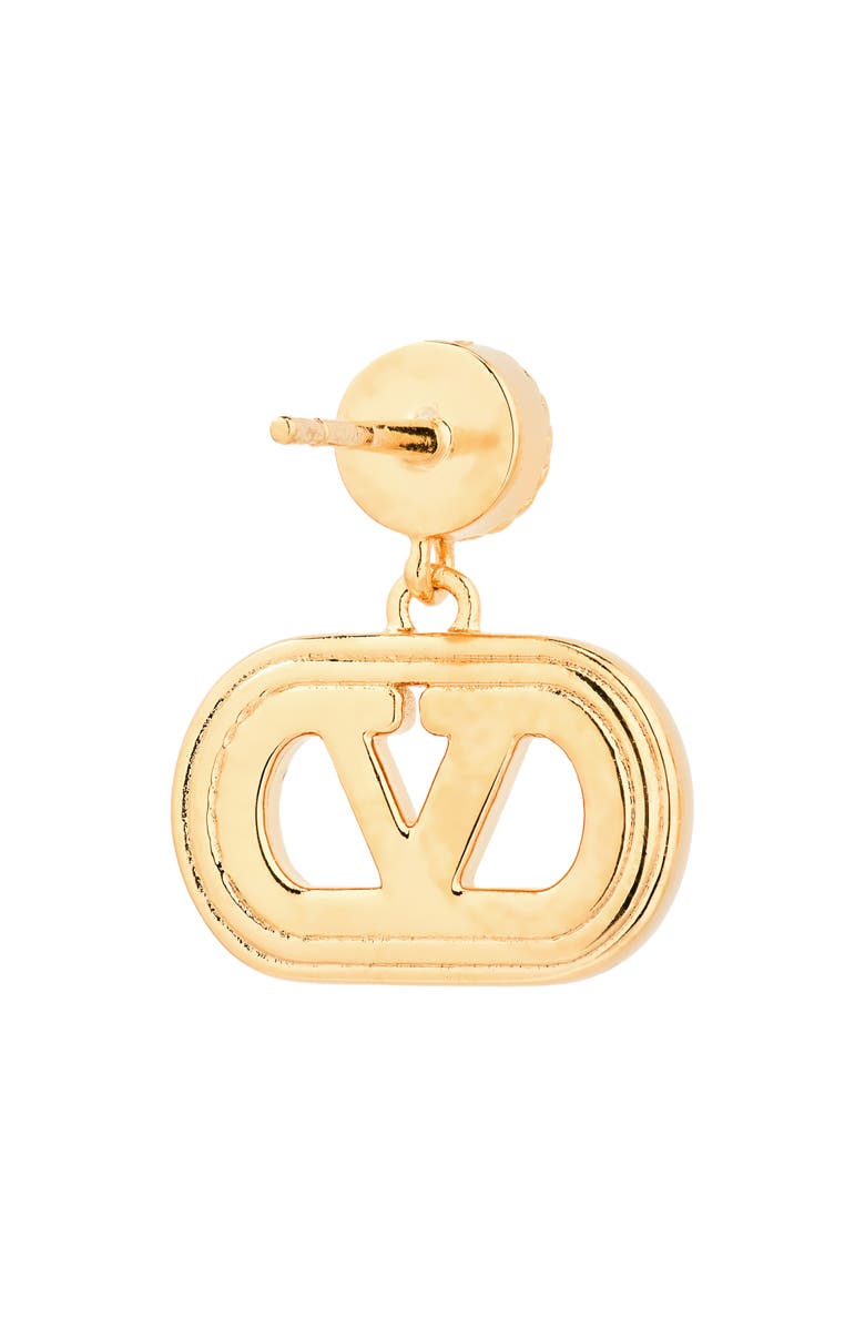 Valentino Garavani Ovalette Logo Drop Earrings, Alternate, color, Gold