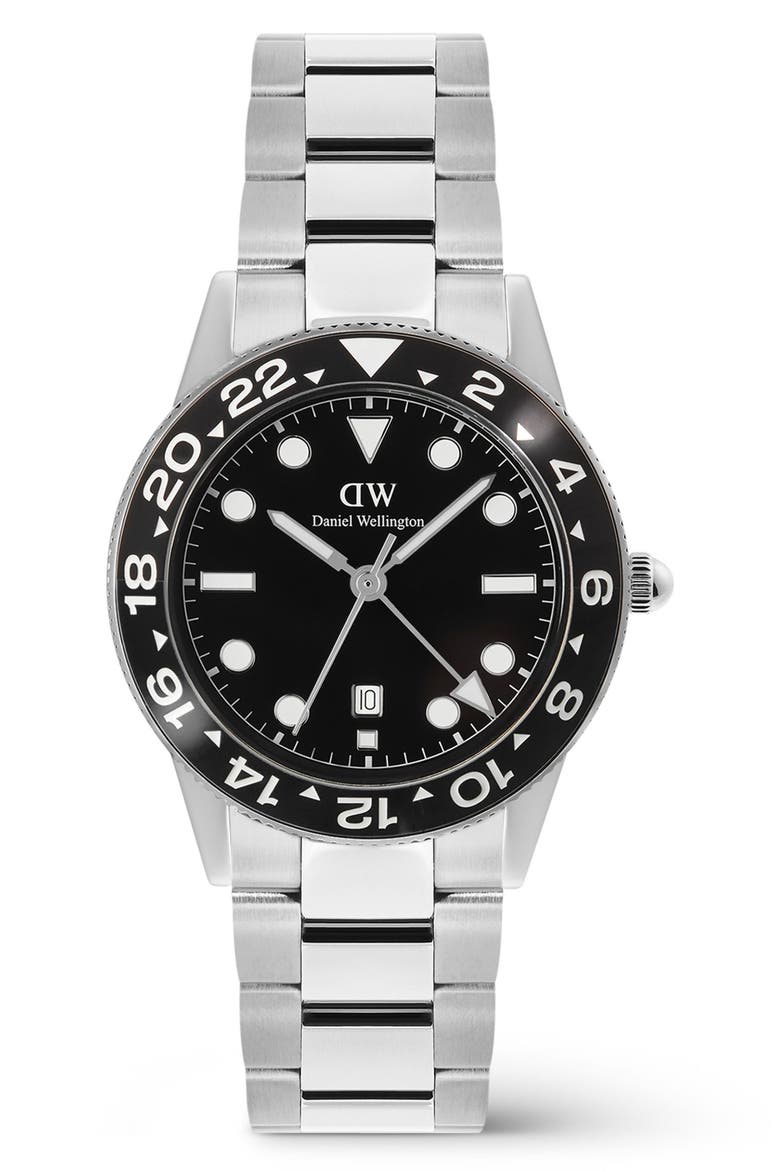 Iconic Ceramic Bezel GMT Bracelet Watch, 40mm, Main, color, SILVER-TONE