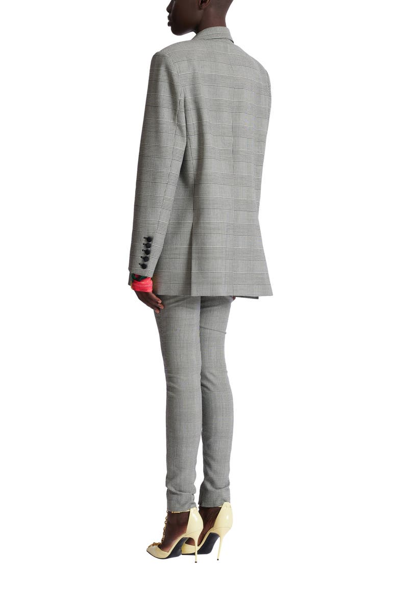 Oversized jacket in Prince of Wales jacquard, Alternate, color, black