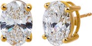 BY ADINA EDEN Lab Grown Diamond 4 Carat Oval Stud Earring