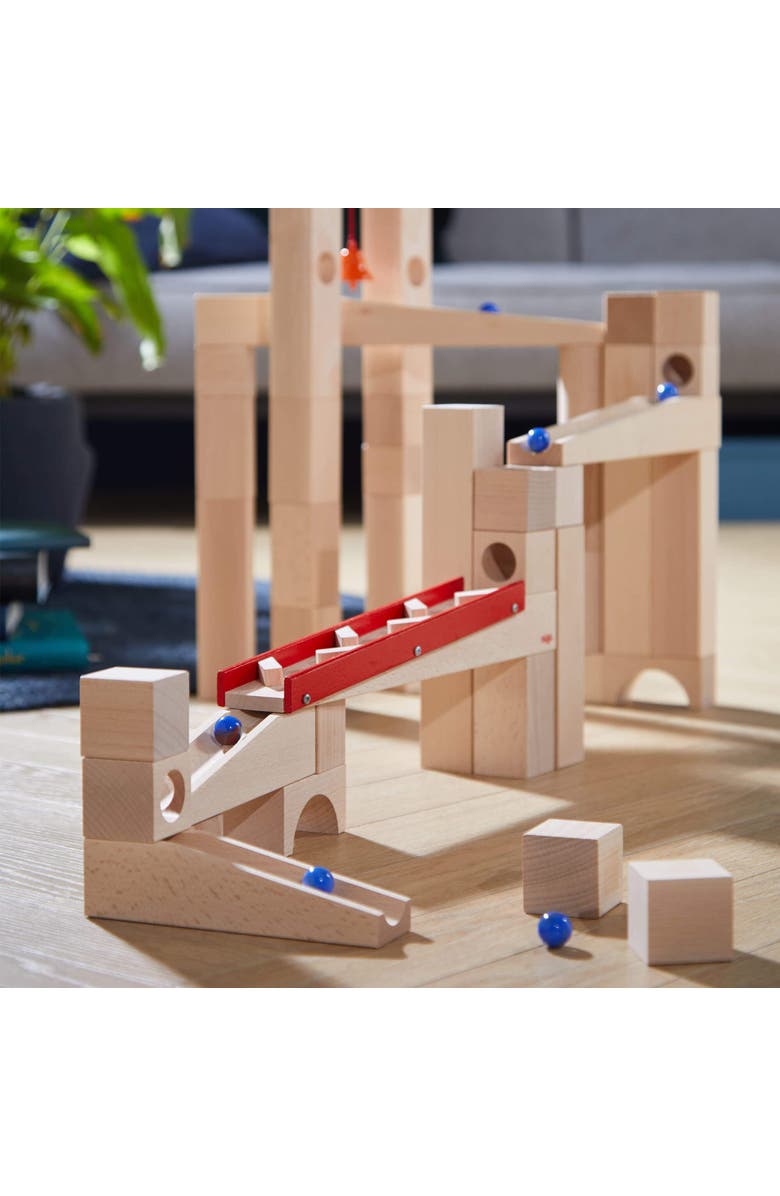HABA Wooden Marble Run Ball Track Set, STEM Toy for 3-10 Year Olds and Educational Building Set with 42 Pieces, Fun Marble Maze Game, Made in Germany, Alternate, color, Multi