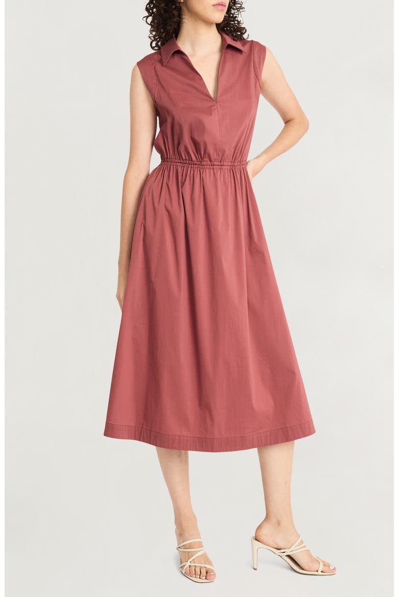 Collared Cutout Midi Dress, Alternate, color, APPLE BUTTER