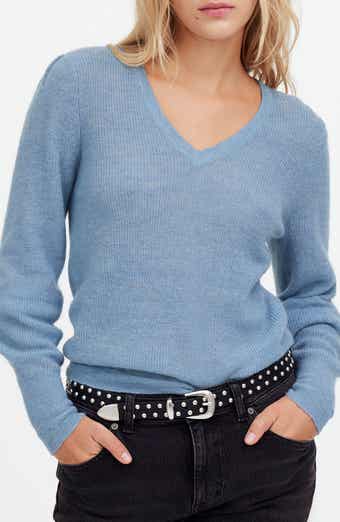 Deep V-Neck Alpaca Blend Sweater