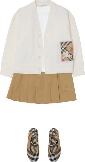 Check Label Wool Cardigan