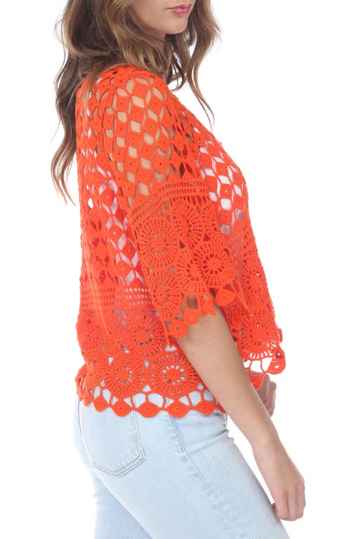 Rain And Rose Crochet Top In Tomato