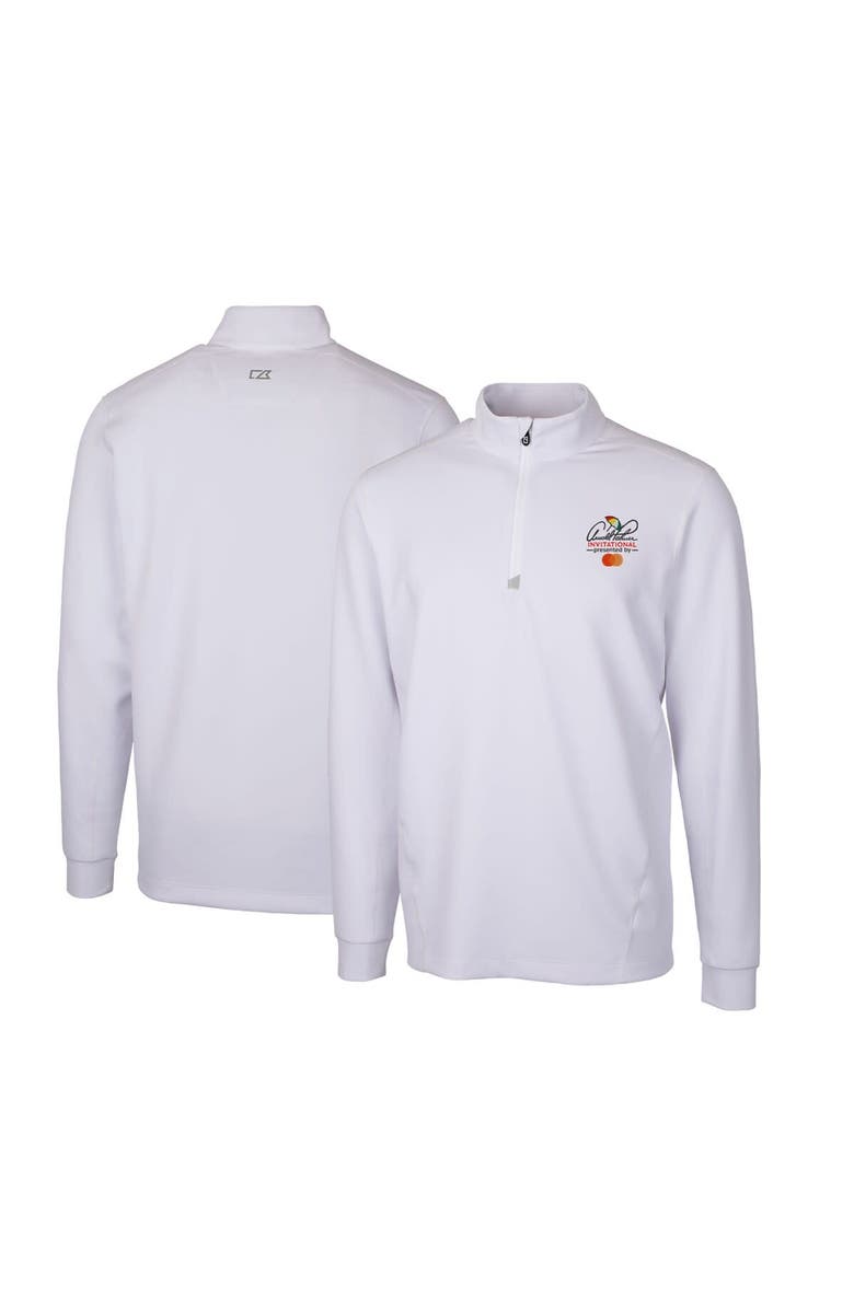 Cutter & Buck Men's Cutter & Buck White Arnold Palmer Invitational Traverse Stretch Quarter-Zip Pullover Top, Main, color, White