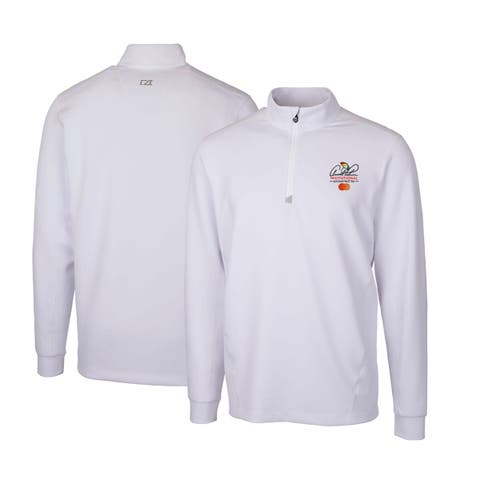 Men's Cutter & Buck White Arnold Palmer Invitational Traverse Stretch Quarter-Zip Pullover Top