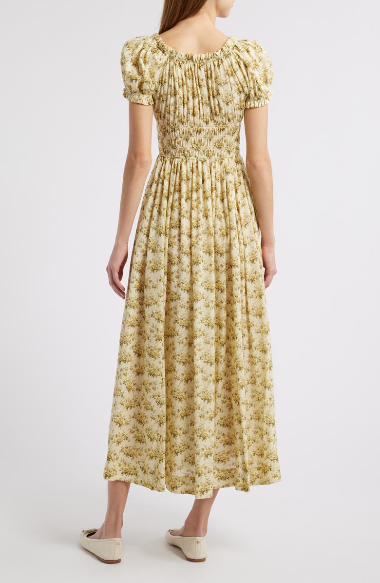 DÔEN Ashlynn Floral Organic Cotton Voile Midi Dress, Alternate, color,