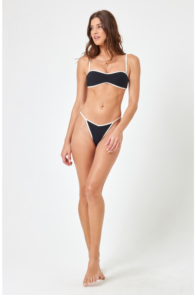 Pixie Bitsy Bikini Bottoms, Alternate, color, BLACK/ CREAM