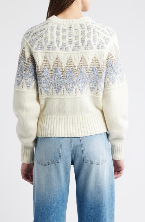 Hugo Boss Boss Orange Farombo Wool Blend Crewneck Sweater In White