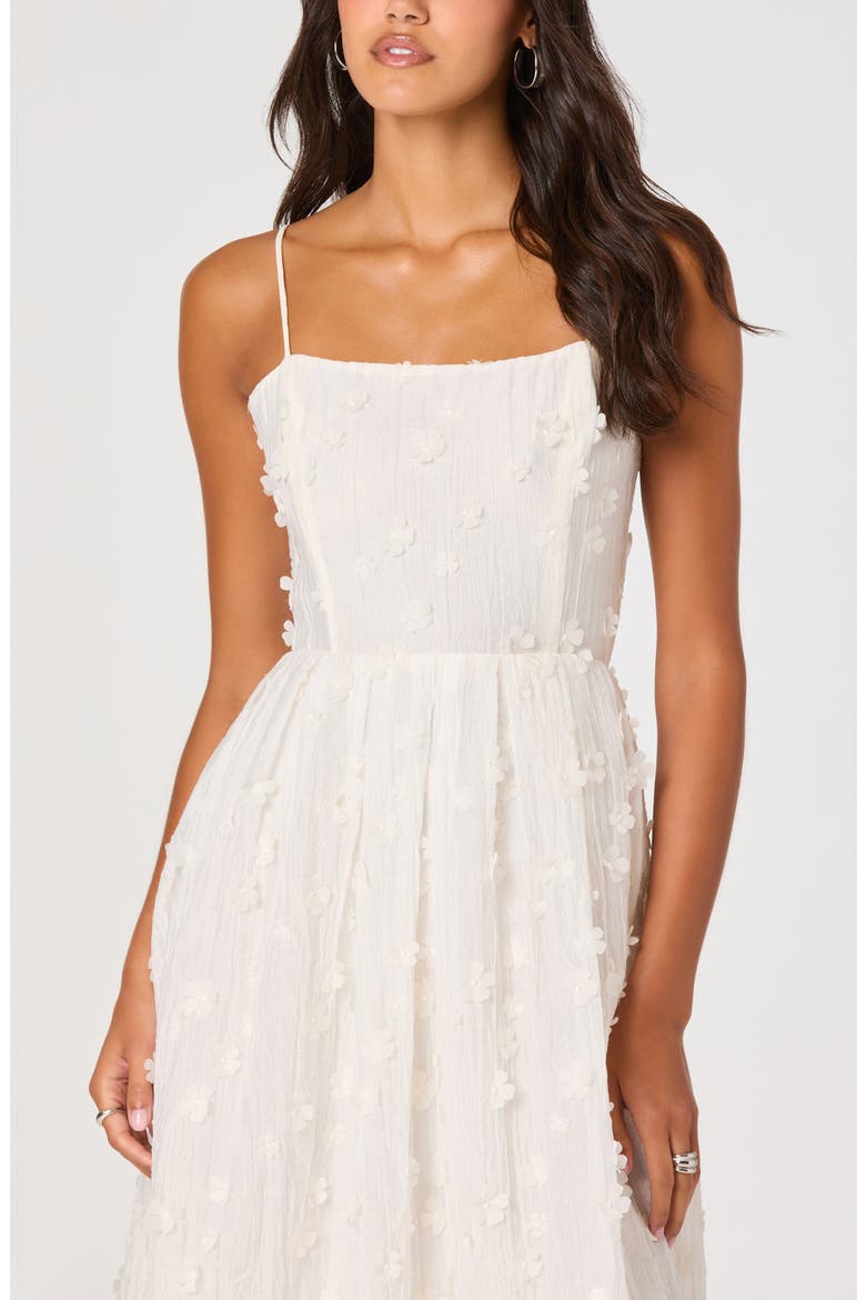 Avani Floral Appliqué Fit & Flare Midi Dress, Alternate, color, CREAM