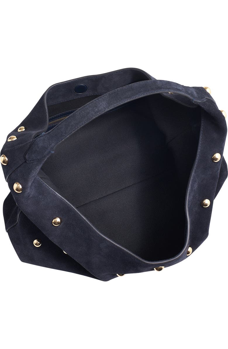 Madewell The Mylie Studded Suede Shoulder Bag, Alternate, color, Juniper Berry