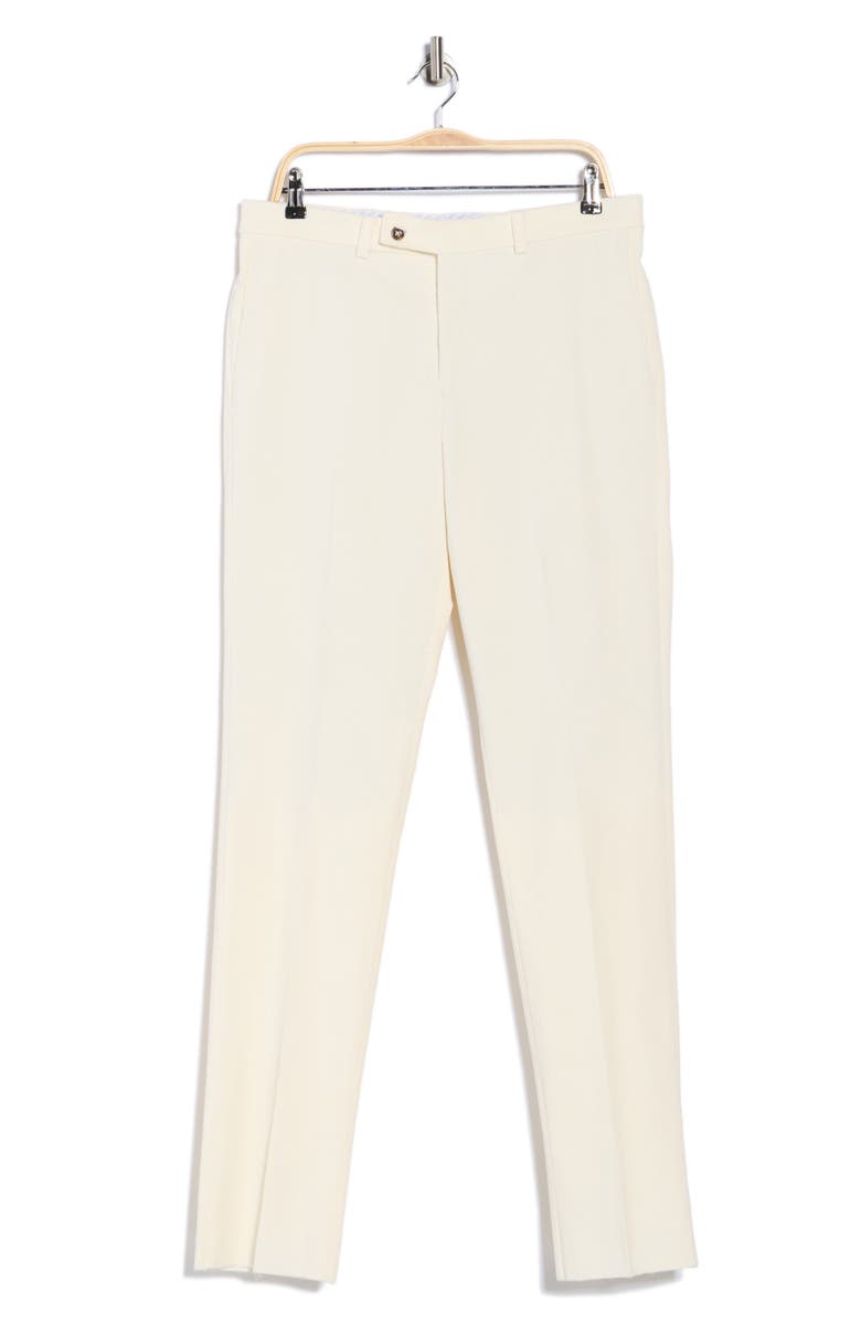 Jack Victor Sage Flat Front Stretch Corduroy Chinos, Alternate, color, Ecru