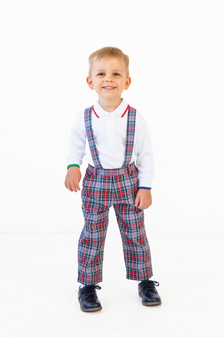 Plaid Pant with Removable Suspenders, Alternate, color, Grey, Red & Green Plaid