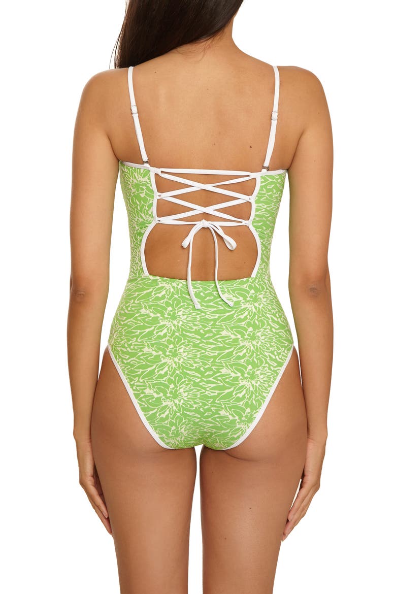 Waterlily One-Piece Swimsuit, Alternate, color, GREEN APPLE