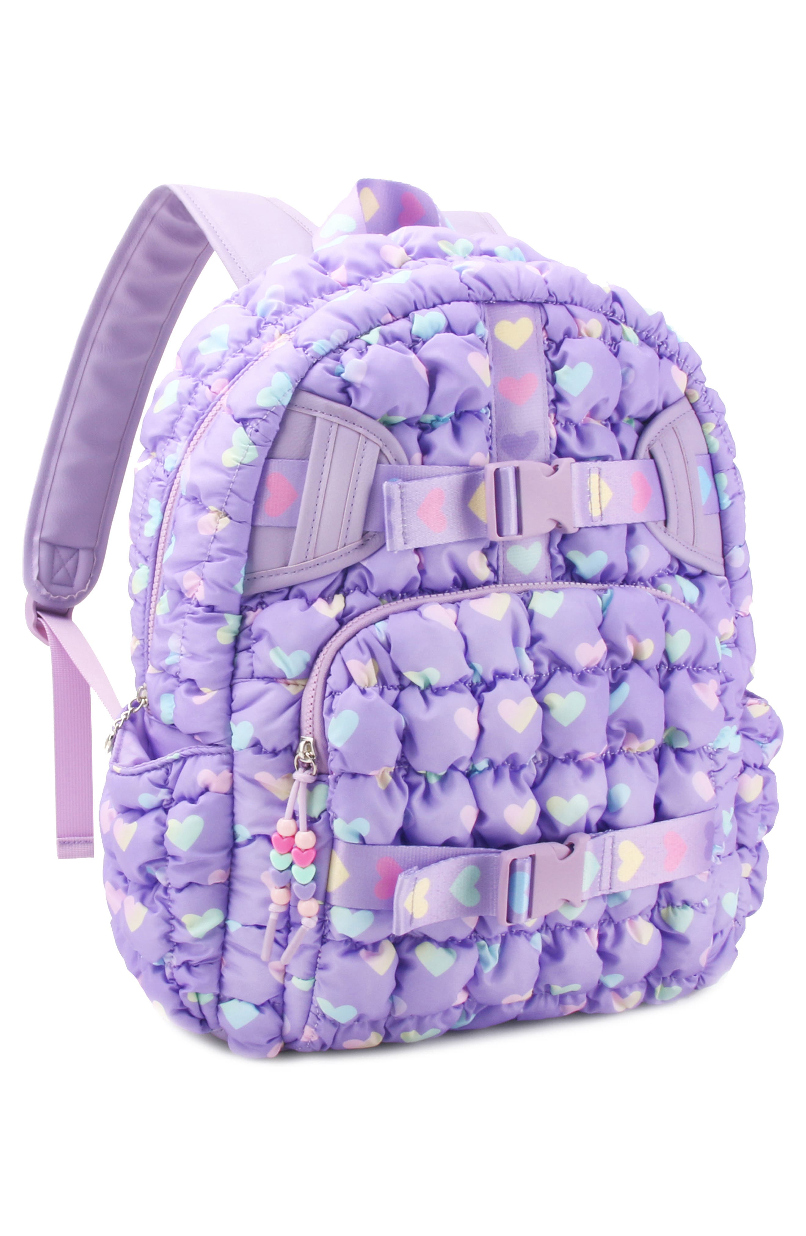 OMG Accessories Kids
 Heart Print Scrunch Backpack, Alternate, color, 