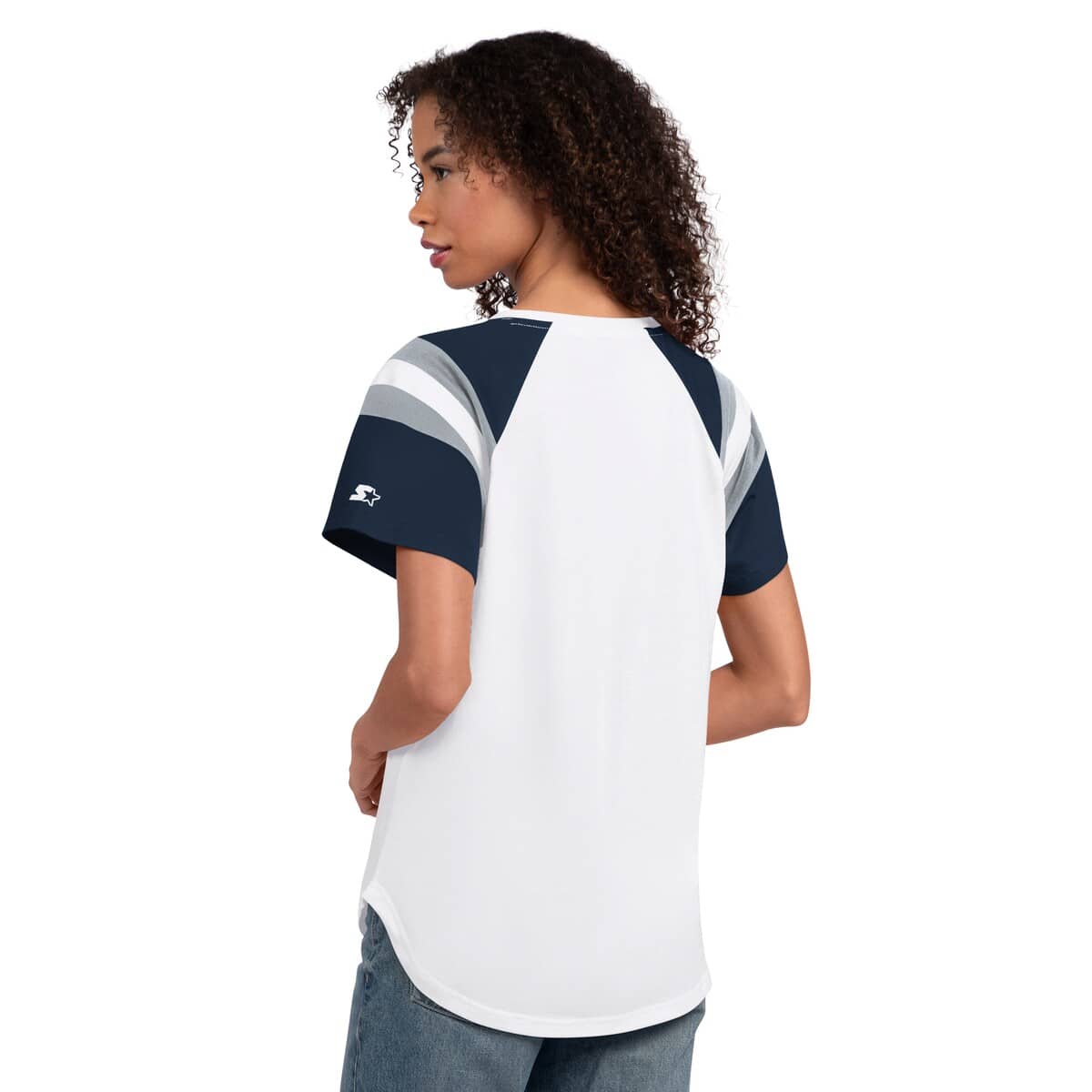 Women's Starter  White New York Yankees Game On Notch Neck Raglan T-Shirt - image 2
