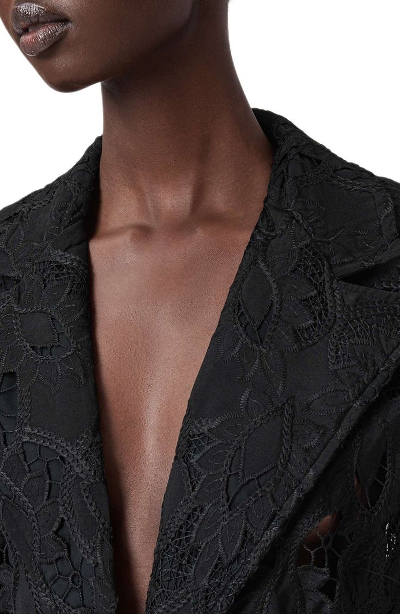 AllSaints Charli Lace Blazer, Alternate, color, Black