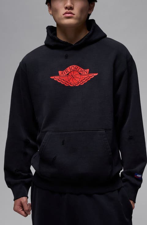 Rare Air Oversize Distressed Pullover Hoodie