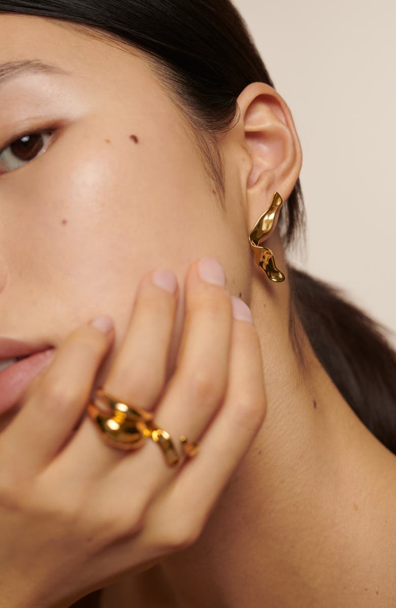 Monica Vinader The Wave Stud Earrings, Alternate, color, 18Ct Gold Vermeil