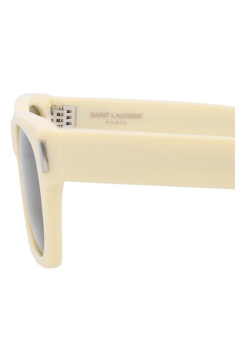 Saint Laurent 54mm Square Sunglasses, Alternate, color, Ivory Ivory Grey