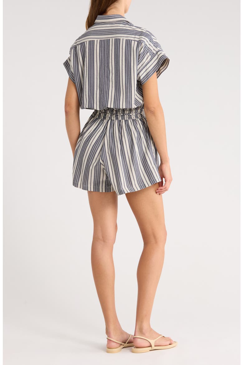 Cyrene Tie Waist Romper, Alternate, color, ANTIQUE NAVY STRIPE