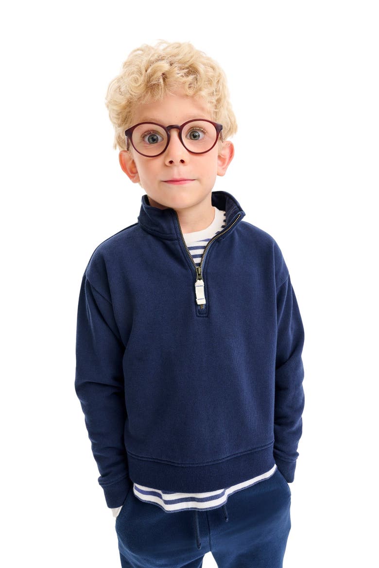 Quarter Zip Sweatshirt, Alternate, color, Navy