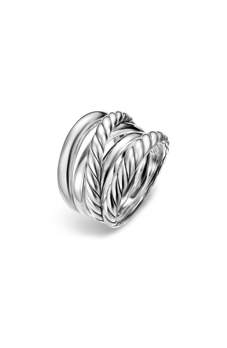 David Yurman Crossover Five Row Ring in Sterling Silver, 17.5mm, Alternate, color, Silver