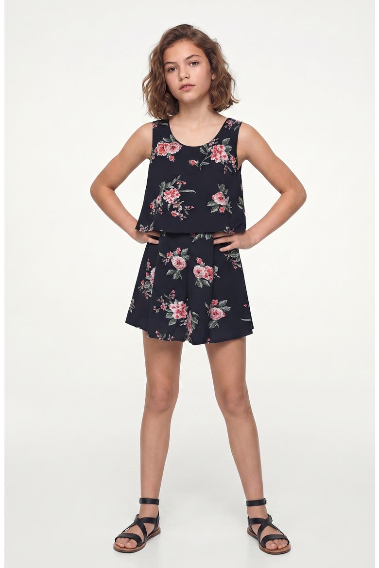 Kids' Popover Romper, Alternate, color, BLACK MULTI
