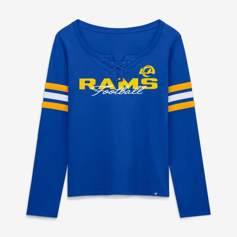 Women's Fanatics Royal Los Angeles Rams Team First Coverage Scheme Lace-Up Long Sleeve T-Shirt