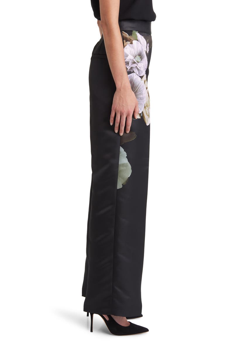 Nayaat Floral High Waist Wide Leg Trousers, Alternate, color, BLACK