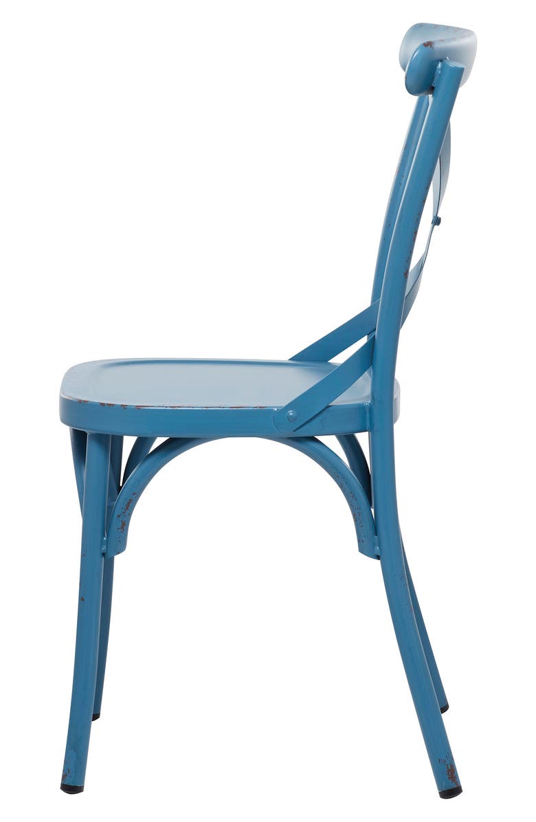 SONOMA SAGE HOME Blue Metal Farmhouse Outdoor Dining Chair - Set of 2, Alternate, color, 