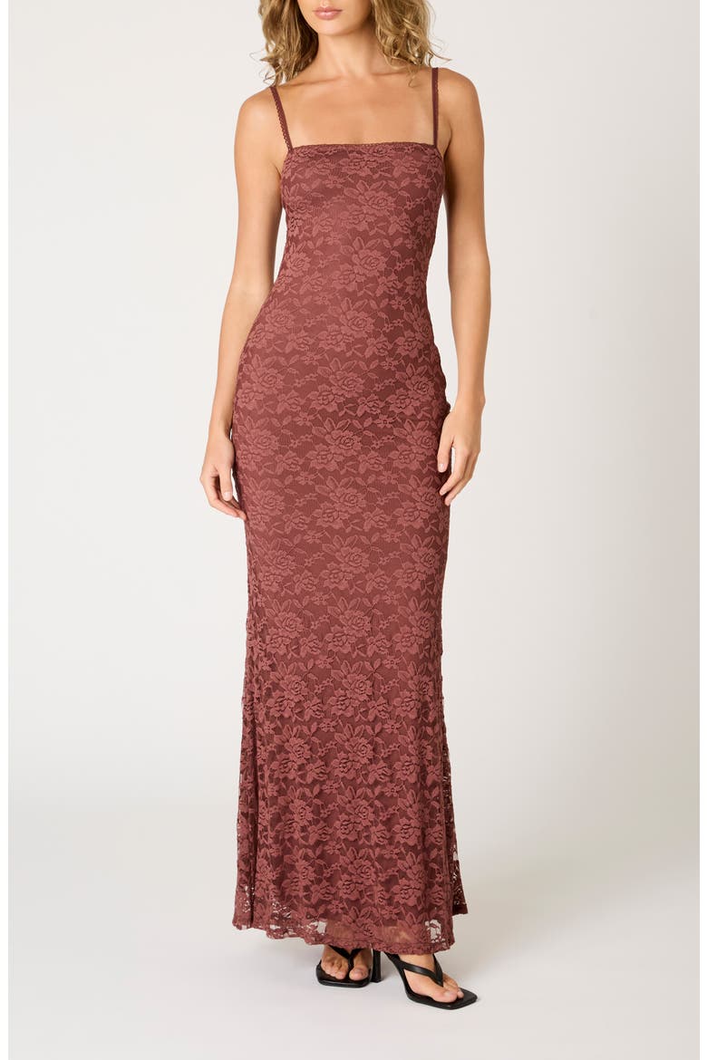Vetiver Embroidered Maxi Dress, Main, color, COCOA