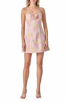 Rosette Jacquard Minidress