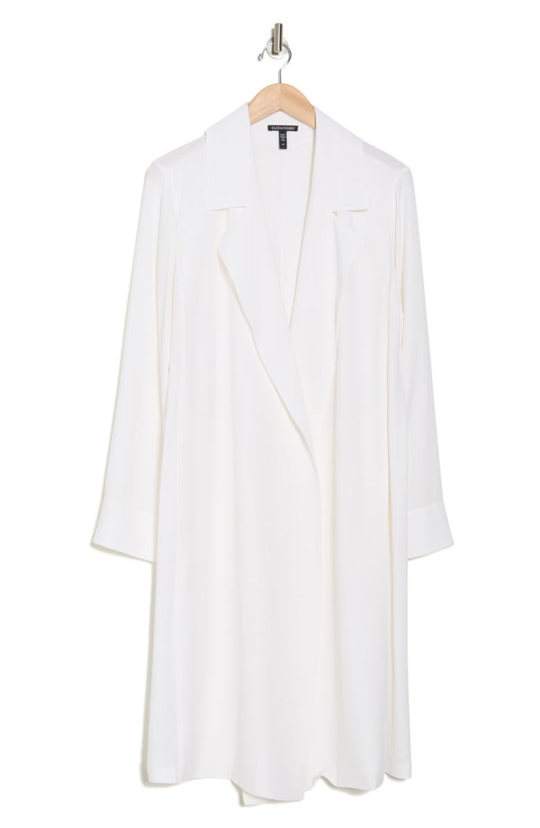 Eileen Fisher Silk Trench Coat, Alternate, color, Ivory