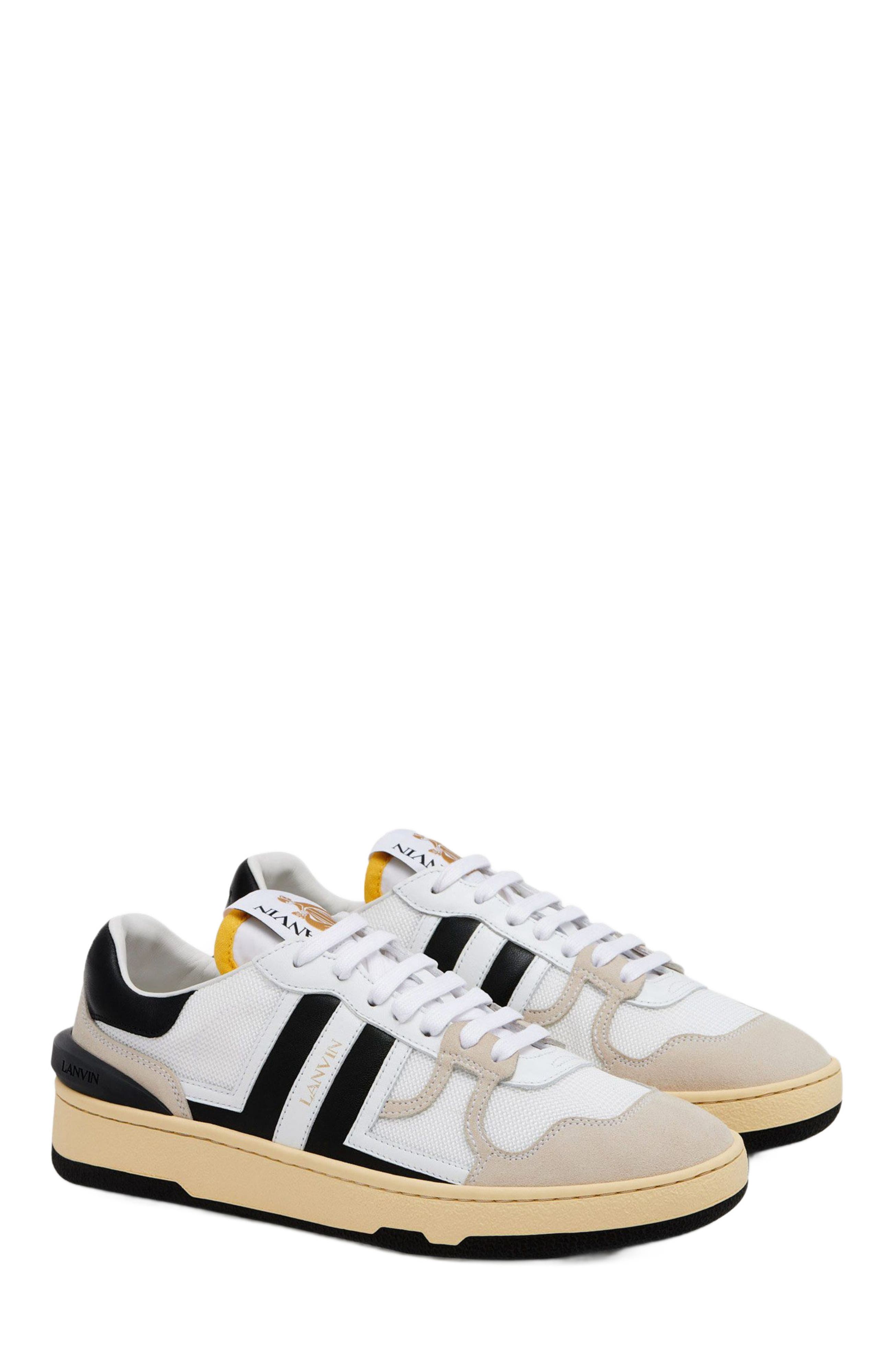 Lanvin CLAY MESH SNEAKERS, Alternate, color, White/Black