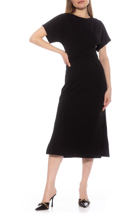 Cairo Short Sleeve Crossover Waist Midi Dress