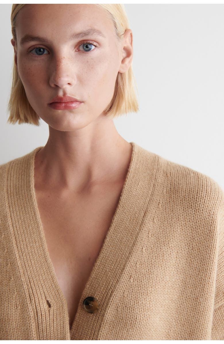 COS Oversized Merino Wool Cardigan, Alternate, color, Oatmeal Mélange