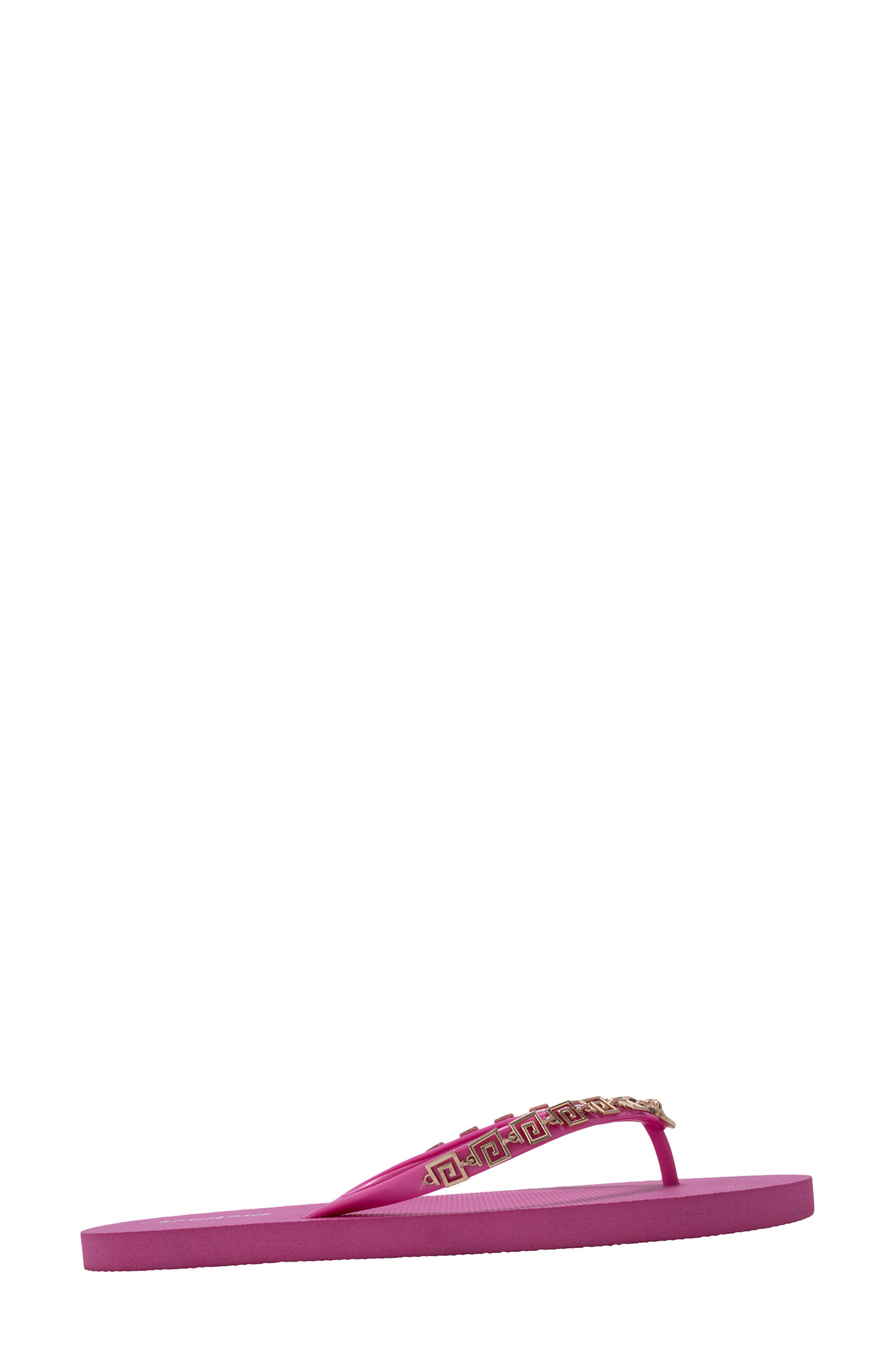Lion Charm Thong Flip Flop, Alternate, color, FUCHSIA