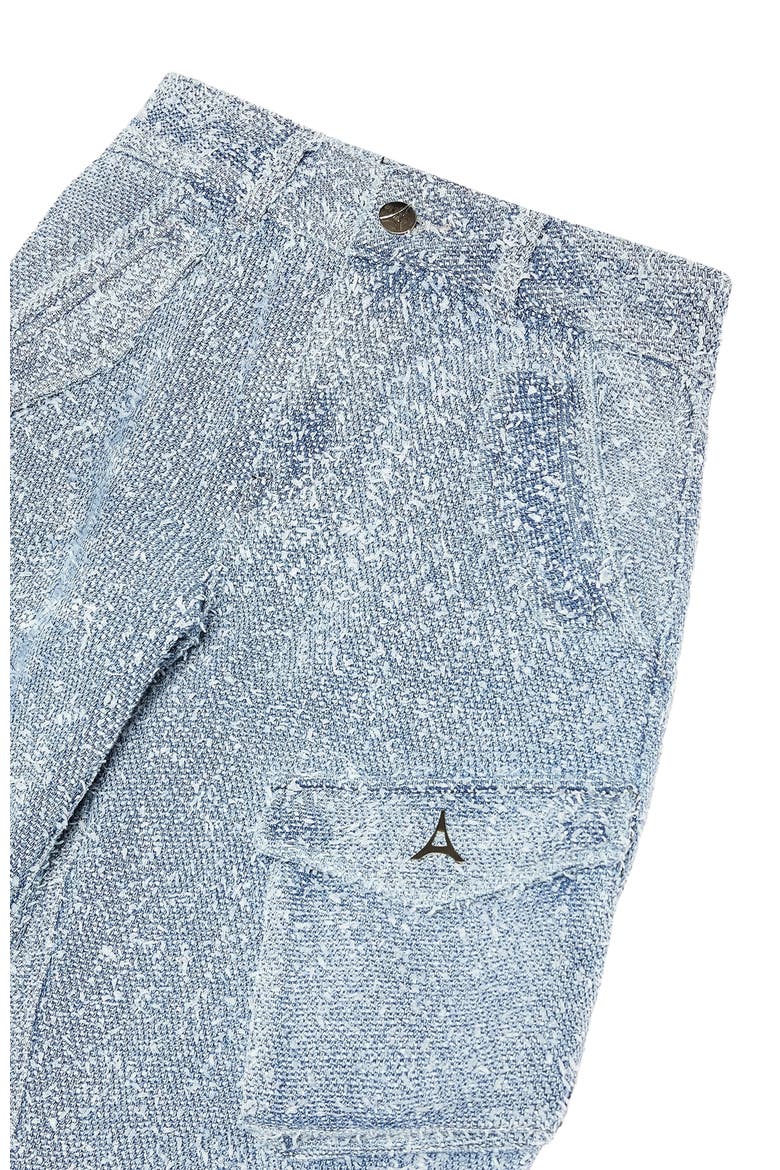 Anne High Waisted Boucle Denim Cargo Pants, Alternate, color, Mid Blue