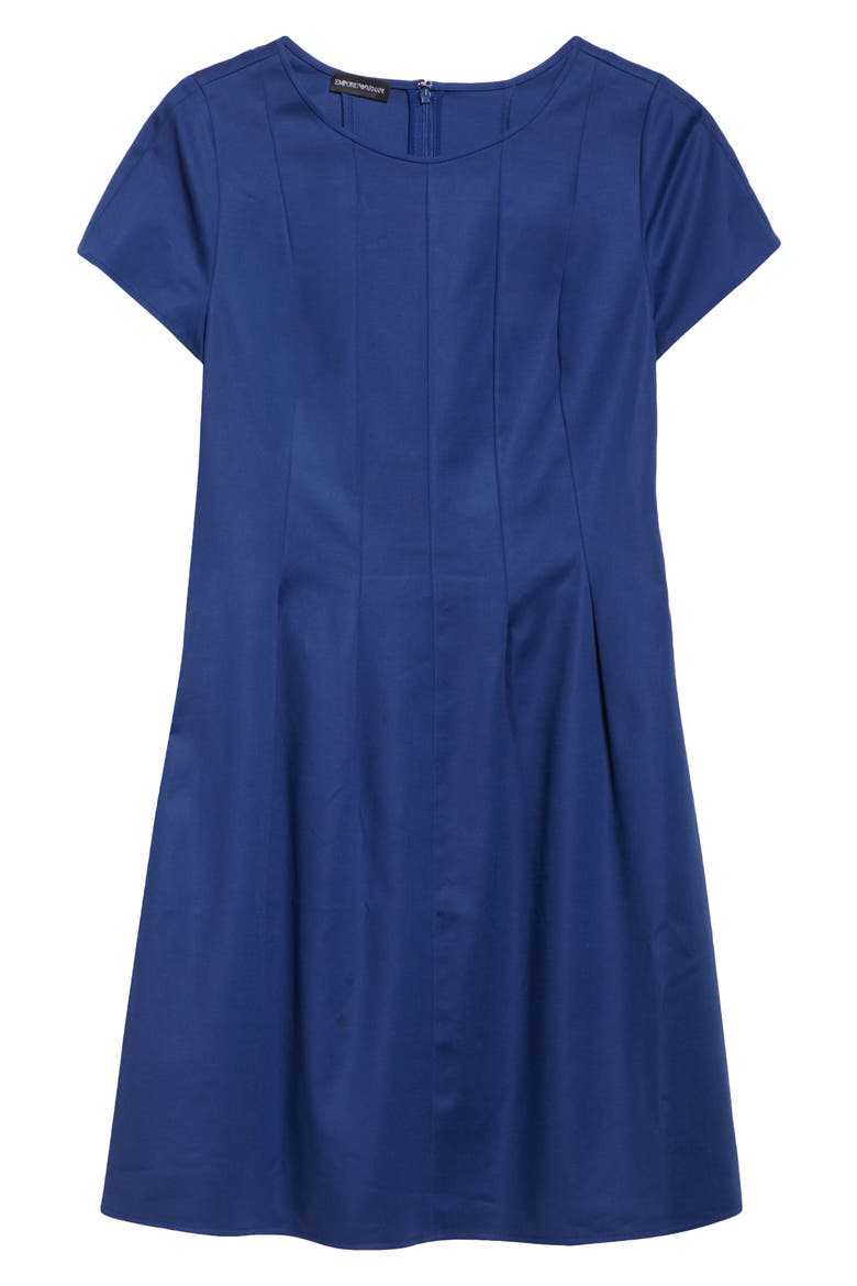 Cotton Blend Fit & Flare Dress, Alternate, color, COBALT BLUE