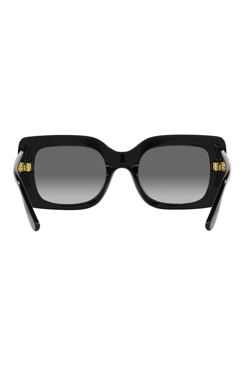 52mm Gradient Rectangular Sunglasses, Alternate, color, BLACK