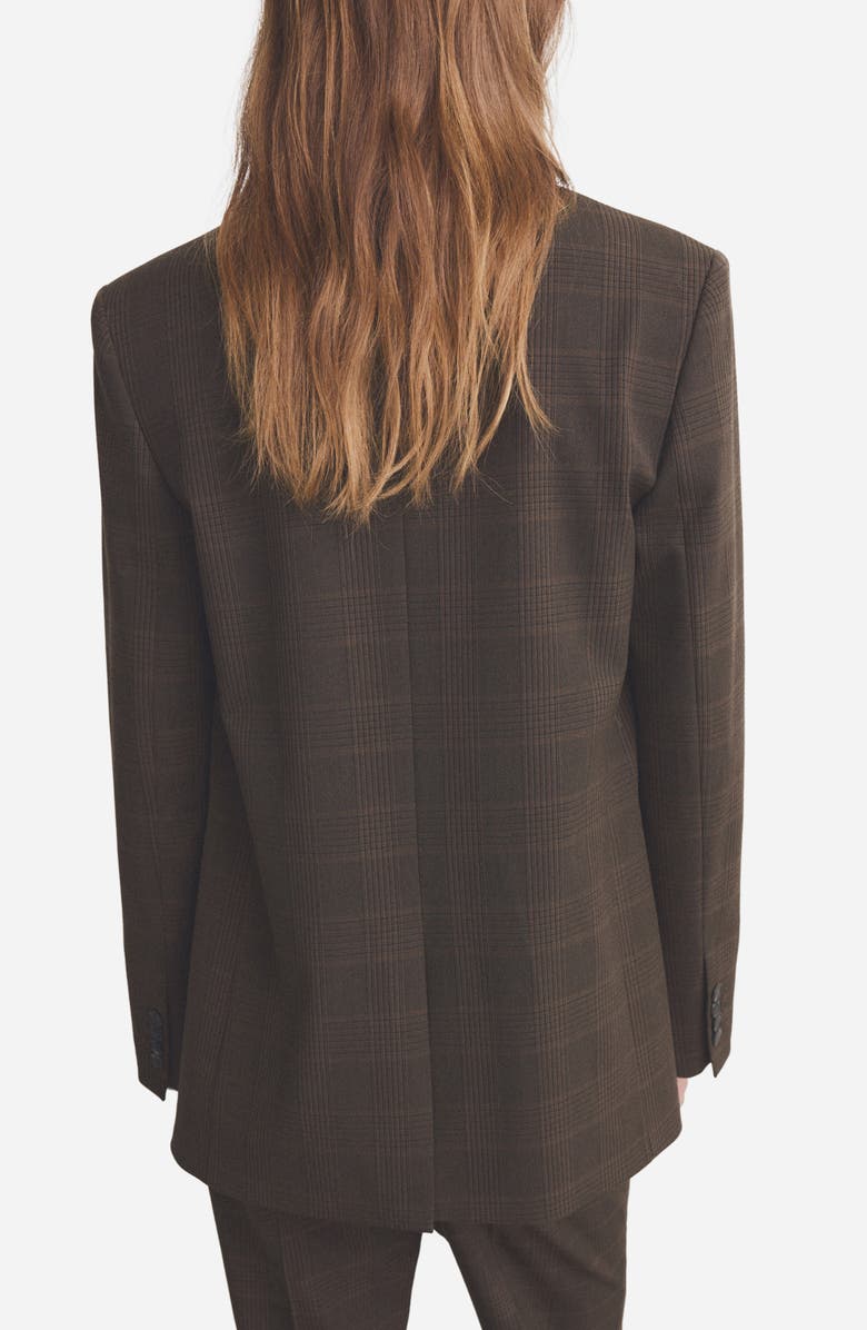MANGO Double Breasted Suit Jacket, Alternate, color, Brown