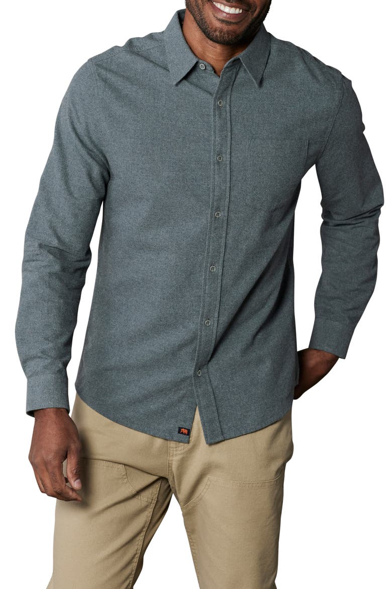 Fairbanks Brushed Cotton Chamois Button-Up Shirt, Main, color, WATERLOO
