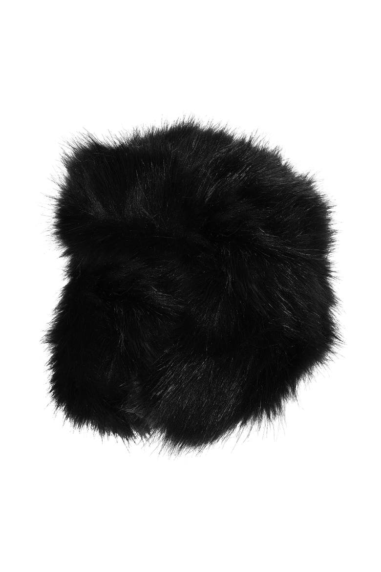 Faux Fur Trapper Hat, Main, color, Black