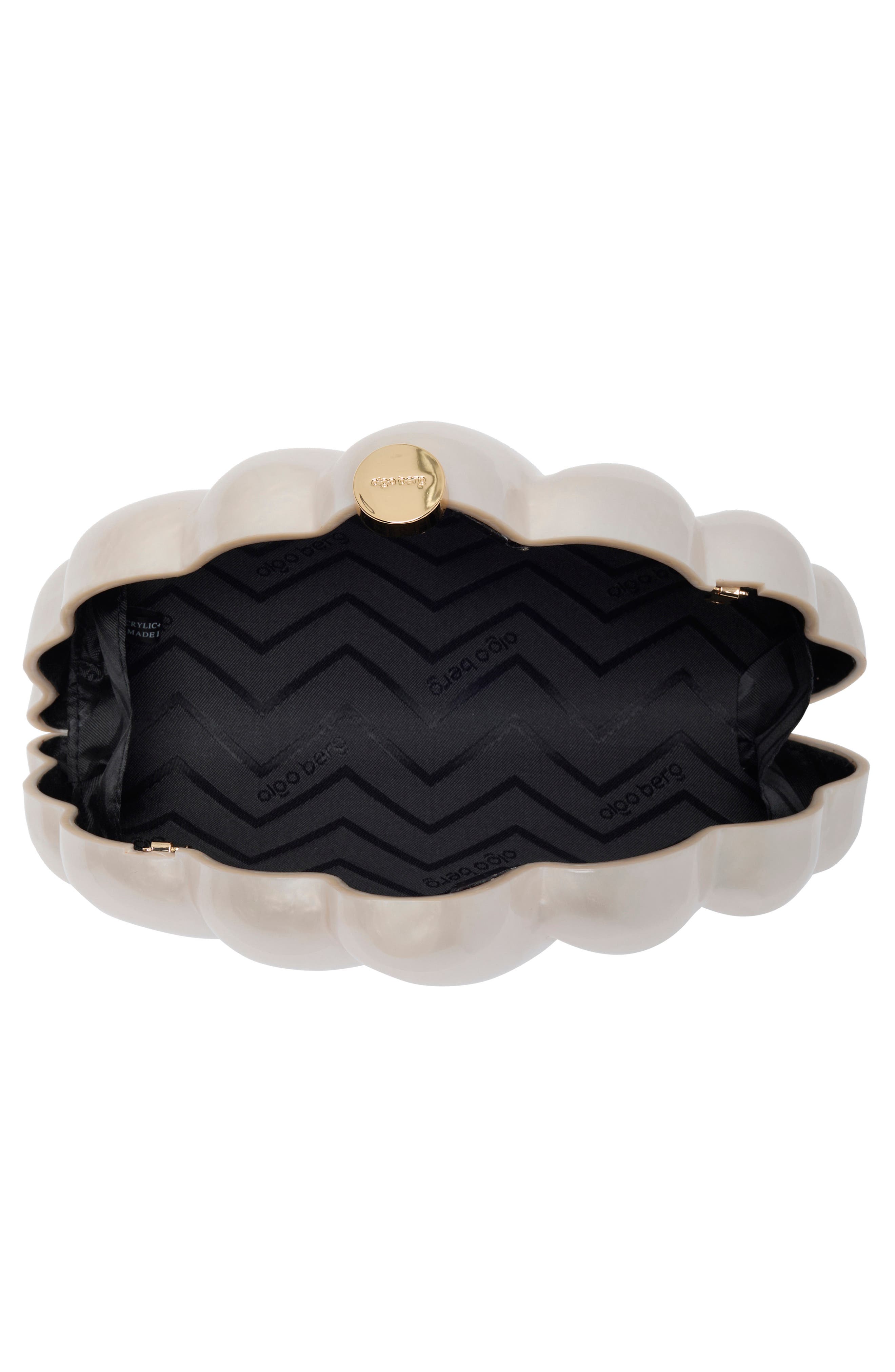 Millie Acrylic Clutch, Alternate, color, CREAM PEARL