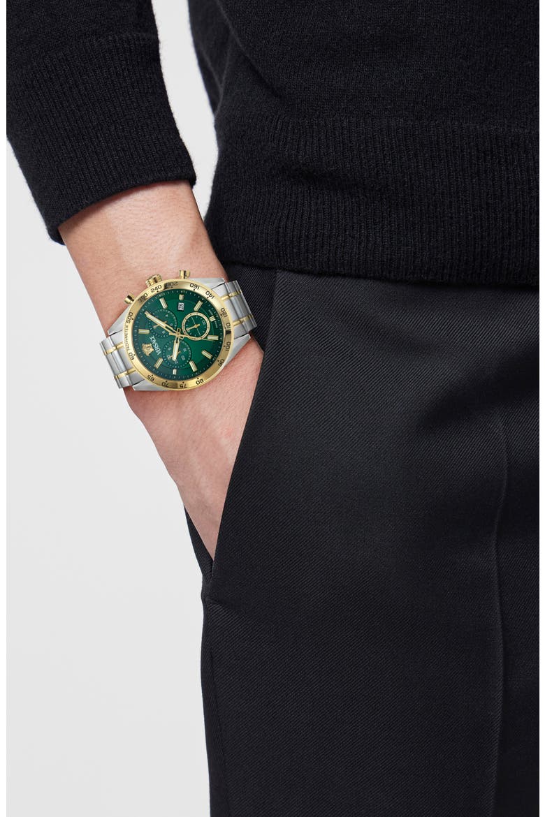 V-Code Chronograph Bracelet Watch, 41mm, Alternate, color, TWO TONE