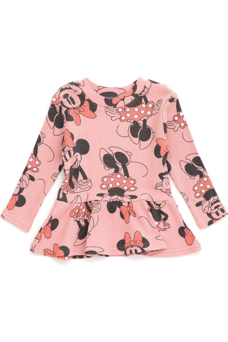 Minnie Mouse Ribbed Long Sleeve Tee and Pants Set, Alternate, color, Mellow Rose Minnie