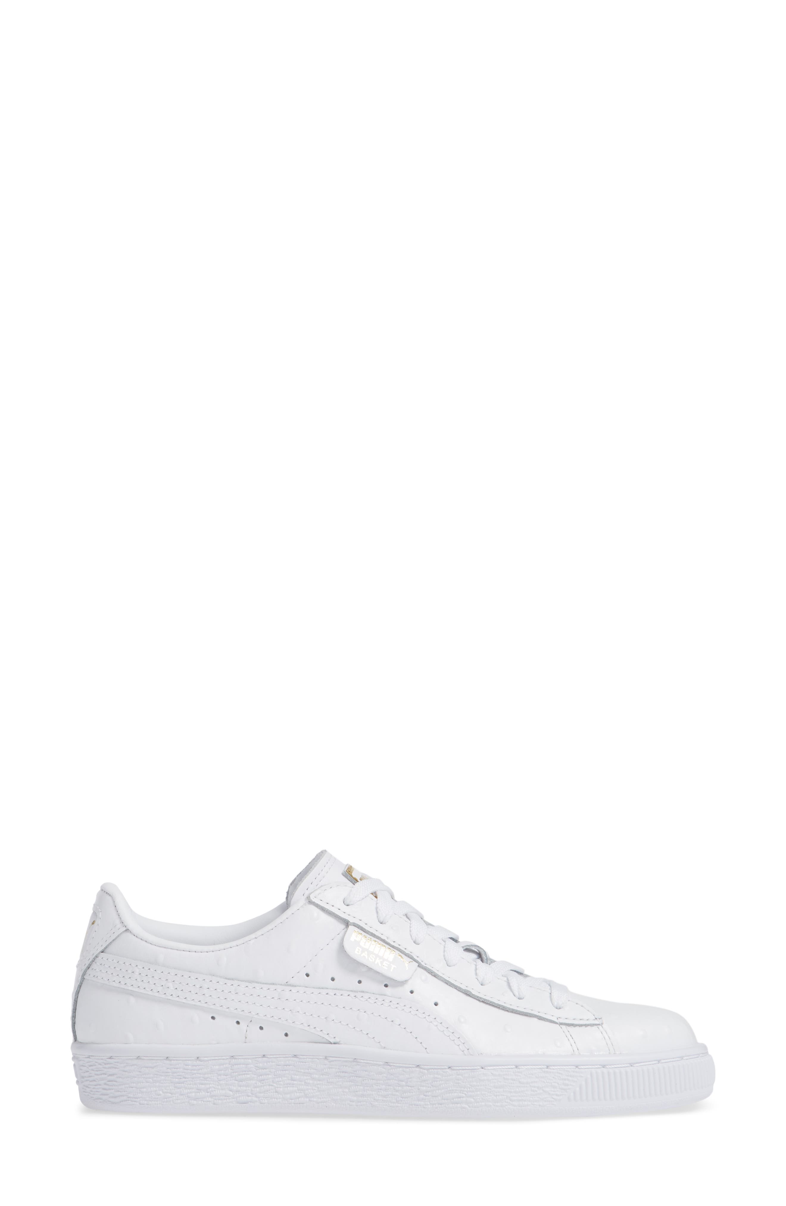 'Basket' Sneaker, Alternate, color, PUMA WHITE-PUMA SILVER