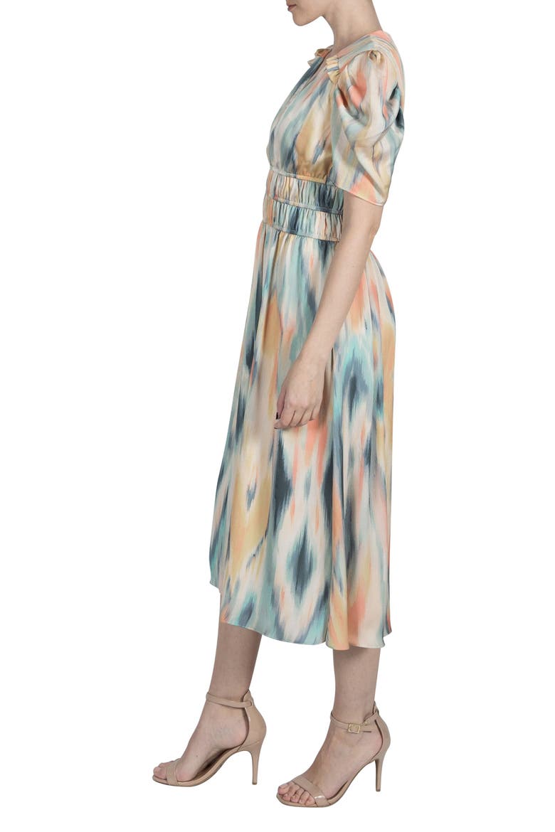 Abstract Print Midi Dress, Alternate, color, BEIGE MULTI